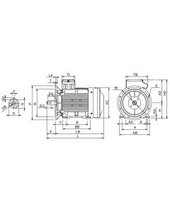 IE4 Electric motor 90 kW 400VD/690VY 50 Hz 3000 RPM 6022801400