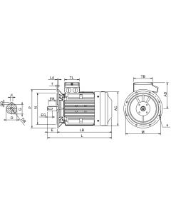 IE4 Electric motor 90 kW 400VD/690VY 50 Hz 1500 RPM 6042801200